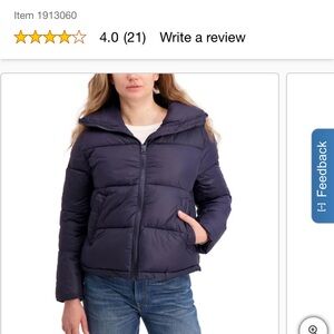 Hudson Women's Navy Puffer Jacket